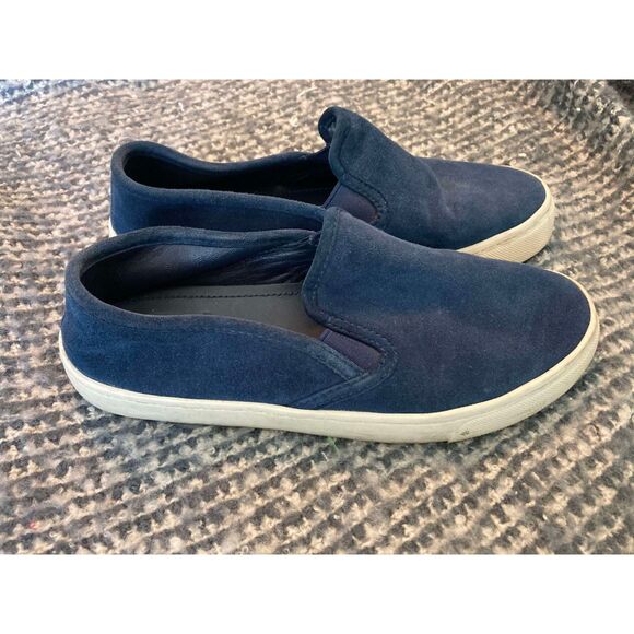 Tory Burch | Navy Suede Leather Loafer Slide-on Shoes | Women's 5.5 - Picture 1 of 5